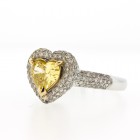 2.38Cts Intense Yellow Heart Shaped Diamond Engagement Ring